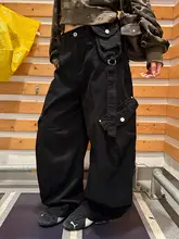 多ポケットデザインのワイドフィット工装パンツ【男女兼用・ストリートスタイル・レトロ】（セットアップ対応）