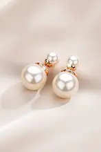 ピアス レディース 大粒パール 両面 シルバー 上品 きれいめ