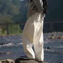 カジュアルワイドレッグパンツ【春秋用・ストレート・フィット・男性用】