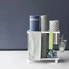 フィットネス器具 ヨガマット・ダンベル・フォームローラー収納ラック【運動用・スリムデザイン】
