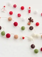 ノキ アメリカンスタイル クリスマスフラワーリース【ウールフェルト・ミニツリー・オーナメント付き】
