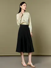 CVANEA Aラインスカート【春秋用・ストレートシルエット・ウエストゴム・幅広サイズ】