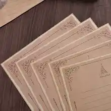 文芸的なデザインのレトロ手紙用便箋【鉄塔モチーフ・素敵な封筒付き・A4サイズ】