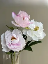 高級な造花 油彩風デザインの peonyとしゃくやく【商用インテリア装飾用】