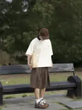 男女兼用 ヴィンテージ風 工業用パンツ【夏用・ゆったりしたストレートデザイン・五分丈】