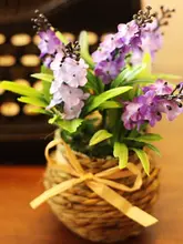 ミニラベンダー造花 13cm【精緻な草素材・インテリア用・デコレーションセット】