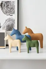 ナチュラルウッドデザインのミニ木馬飾り【リビング・玄関・ディスプレイに最適】