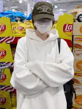 フード付きサーモ素材パーカー【秋冬用・無地・ホワイト・ゆったりシルエット】