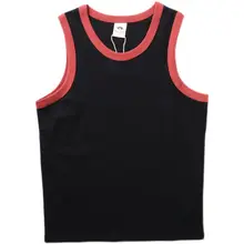 ヴィンテージ風ウォッシュコットン無地ノースリーブTシャツ【男性用・スポーツ・カジュアル】