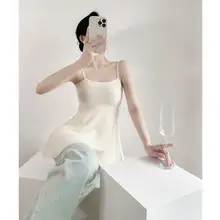 夏用ニットキャミソール【小柄向け・デザイン性あり・ウエストシェイプ効果・コーディネートしやすい】