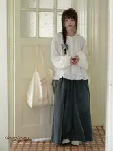春用 フィットウエスト開きデニムパンツ 【極上の柔らかさ・スリム効果・ワイドレッグ】（セットアップ対応）