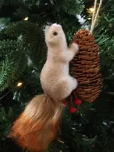 松ぼっくりデザインのフェイクリスナーサンタツリー装飾品【クリスマス向け・ハンドメイド】