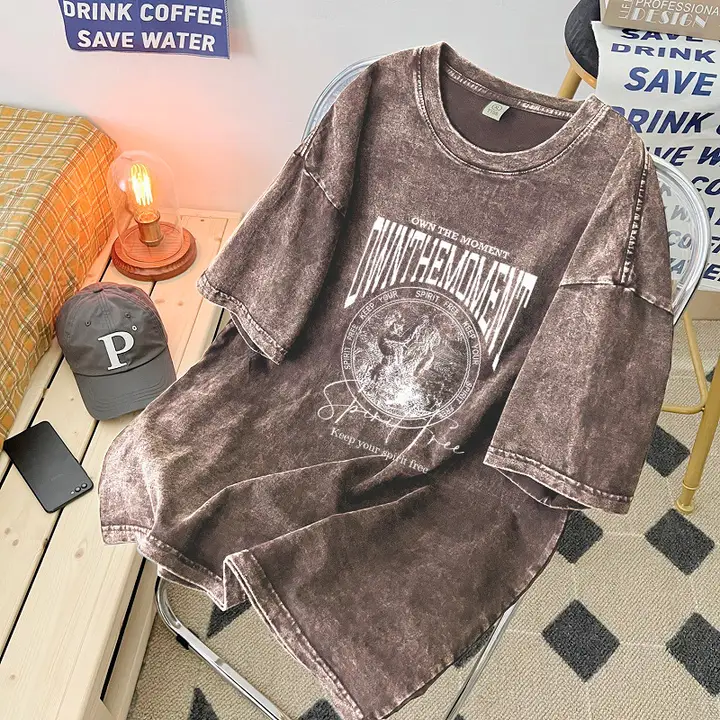 極上の柔らかさ コットン製 メンズ半袖Tシャツ【ウォッシュ加工・夏用・おしゃれなデザイン】