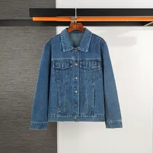 春秋用レディースデニムジャケット【ビンテージ風・ルーズフィット・カジュアル上着】（セットアップ対応  ）
