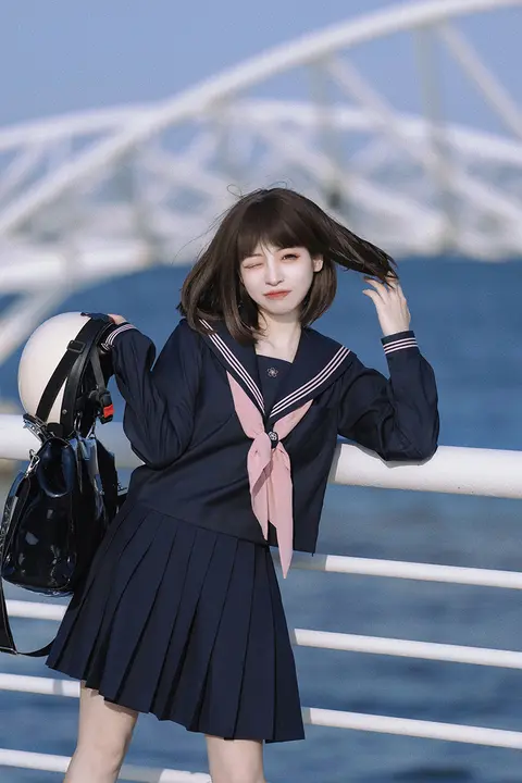 オリジナルJK制服【グレー・ピンク・紺色・長袖・冬用】（セットアップ対応）
