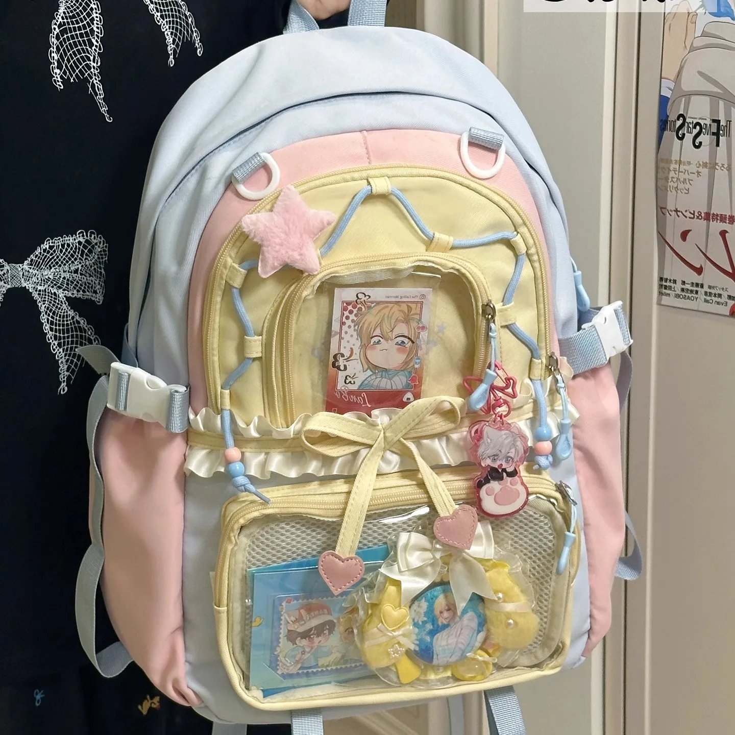中学生女の子向けかわいいデザインリュック：大容量で実用性のある学生用バックパック
