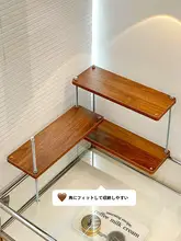 デスクトップコーナー収納ラック【レトロスタイル・化粧品・香水ディスプレイ用・アイシャドウ・口紅収納】