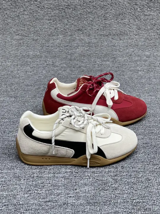 真皮スエードのレースアップフラットシューズ【カジュアル・春夏用・軽量】