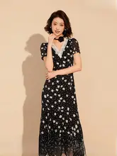 フリル付きマーメイドスカート【ドット柄・フラワープリント・フランス風】（セットアップ対応）