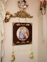 壁掛け額縁 ハンドメイド ベルベット レリーフ ブラウン フォレスト ヴィンテージ クラシカル ヨーロピアン調 上品 民宿 インテリア雑貨