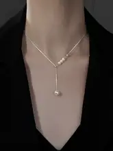 999純銀パールネックレス【シンプル・鎖骨チェーン・軽やかで上品】