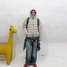 軽量フード付きダウンジャケット【男女兼用・極上の柔らかさ・秋冬用】