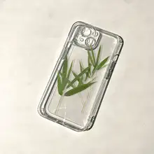 シンプルな竹の葉デザインのスマートフォンケース【iPhone・Android対応】