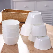 陶器の碗 家庭用 純白色 磁器 10個セット ご飯用碗 小碗