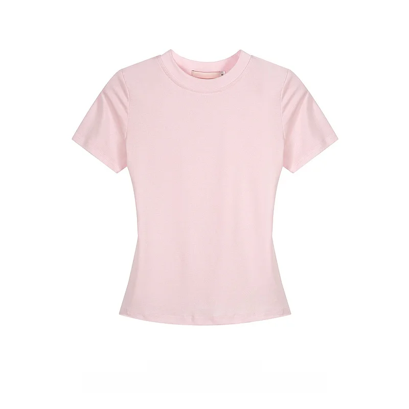 女性用短袖ブラックTシャツ：タイトフィットで夏の日常を快適に