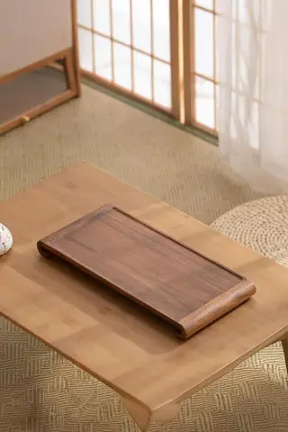 TAO | 胡桃木製の茶盤【シンプルデザイン・家庭用・功夫茶具対応】