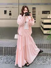 軽やかな日焼け止めパーカーとスカートのセットアップ【ピンク・カジュアルデザイン・フード付き】（セットアップ対応）