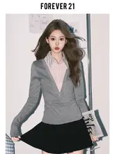 学院風のストライプデザインポロシャツ【長袖・フィット感・女性用】（セットアップ対応）