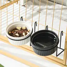 ハチョンレ 懸垂式セラミック猫皿【安定性抜群・固定式・ペット用フードボウル】