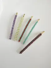 天然アメジス  トの一言ヘアピンデザイン