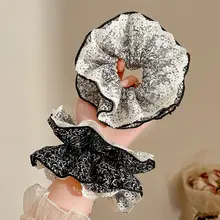 レースフラワー重ね大サイズヘアゴム【華やかなデザイン・髪留め用】（セットアップ対応）
