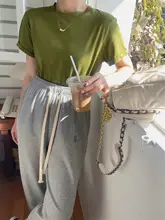 クルーネック 半袖 Tシャツ   レディース ゆったり トップス 無地 リラックス 夏