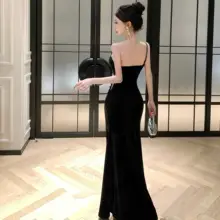 高級感漂うフランス風セクシーオフショルダーのロングドレス【ウエディングやパーティーに最適】