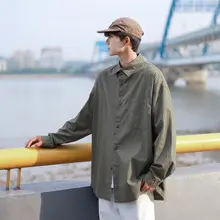 ストライプ柄長袖シャツ【男性用・春秋・フィット・カジュアル】