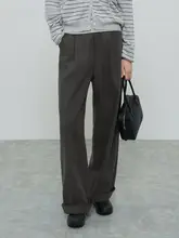 春秋用カジュアルパンツ【グレー・シルエット・ストレート】