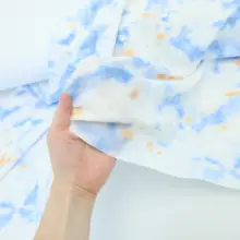晩春の染め分け生地【天蓝と白色オレンジ・ドレス用】
（セットアップ対応）