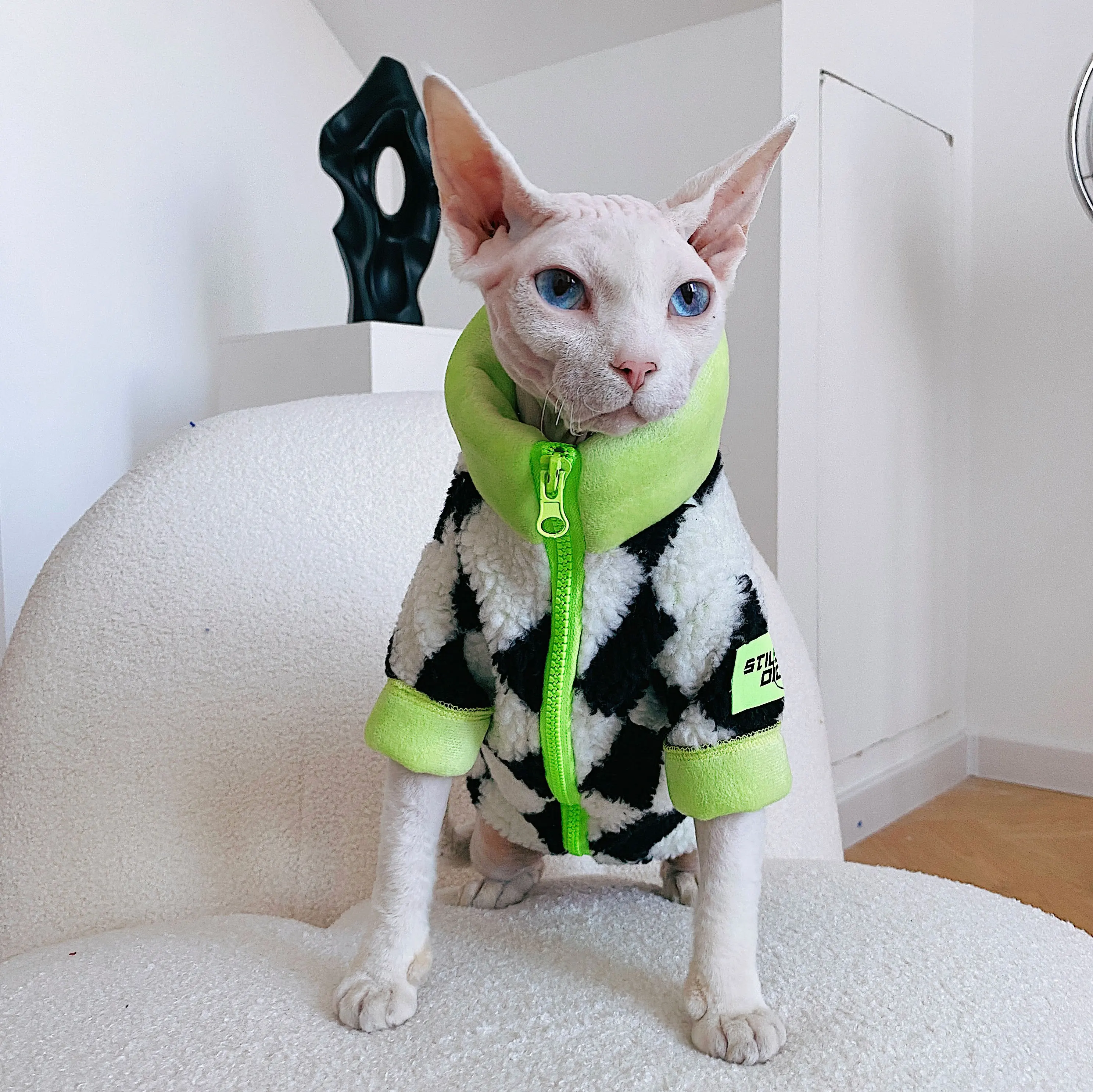 無毛猫用冬用ウェア：加絨・羊羔毛で極限低温でも快適な保暖性能