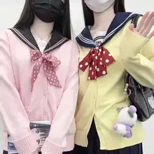 JKスタイル可愛いコットンニットカーディガン【秋冬用・ゆったりデザイン・制服対応】