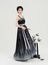 漢服風デザインの外套とマ面スカート【夏用・二部構成・国風】（セットアップ対応）