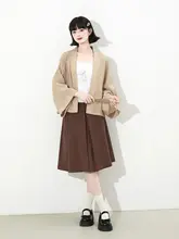 カフェカラーのカーディガン【極上の柔らかさ・透け感・ゆったりシルエット】
