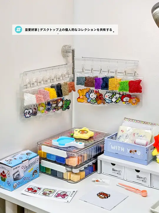 透明防塵の壁掛け収納袋【吸盤付き・ブロック作品のディスプレイラック】