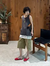 デザイン性のある夏用ノースリーブトップス【フィット・カジュアル・韓国風】