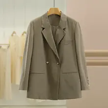 春夏用の羊毛混双排扣ジャケット【洗練されたデザイン・スタイリッシュ】