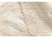 春用リボンデザインの透かしレースカーディガン【Vネック・長袖・女性用】