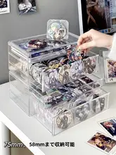 収納ボックス デスク用 アクリル 引き出し式 ジュエリー 写真バッジ用 小型ボックス