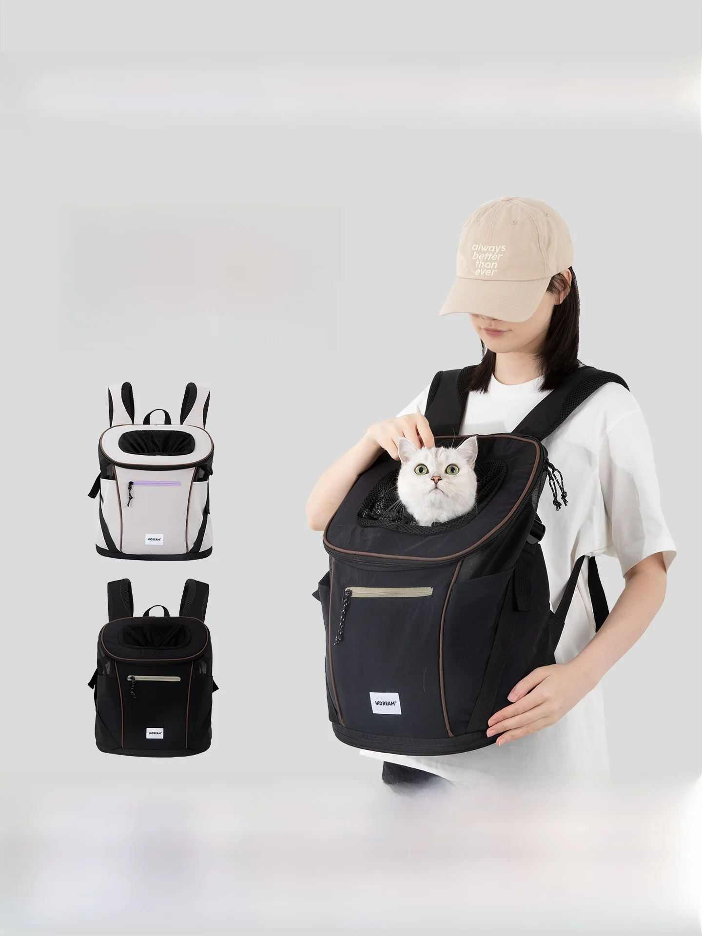 猫用リュックサック：通気性と軽量設計で日常出かけとお風呂にも最適